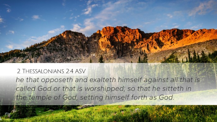 2 Thessalonians 2:4 ASV Bible Verse Image