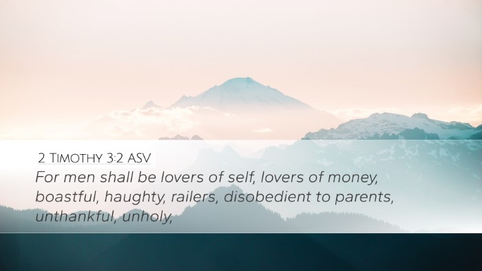 2 Timothy 3:2 ASV Bible Verse Image