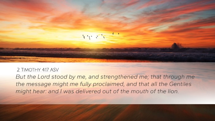2 Timothy 4:17 ASV Bible Verse Image