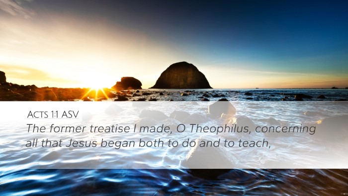 Acts 1:1 ASV Bible Verse Image