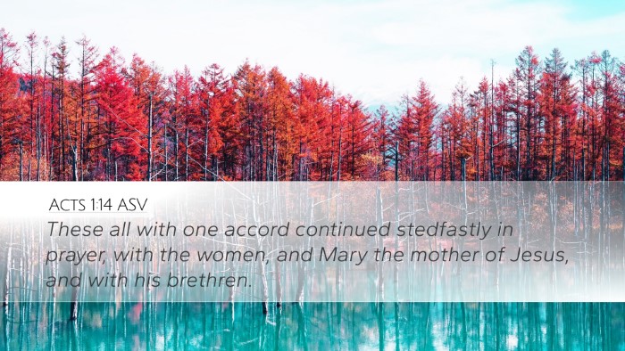 Acts 1:14 ASV Desktop Wallpaper - These all with one accord continued stedfastly in - Desktop Bible Verse Wallpaper