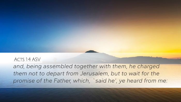 Acts 1:4 ASV Desktop Wallpaper - and, being assembled together with them, he - Desktop Bible Verse Wallpaper