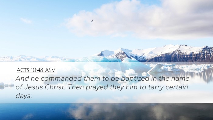 Acts 10:48 ASV Bible Verse Image