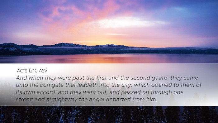Acts 12:10 ASV Bible Verse Image