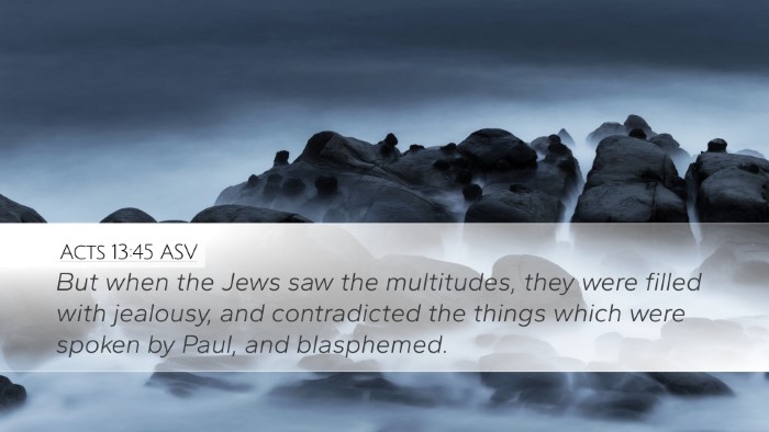 Acts 13:45 ASV Bible Verse Image