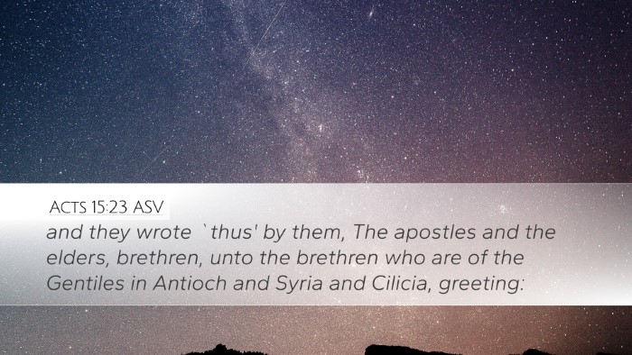 Acts 15:23 ASV Bible Verse Image