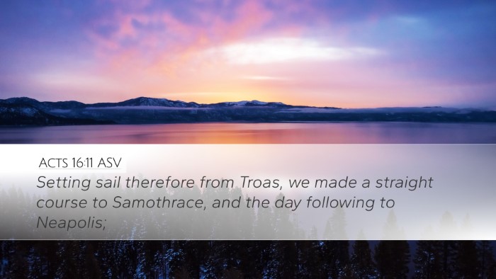 Acts 16:11 ASV Bible Verse Image