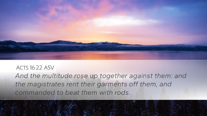Acts 16:22 ASV Bible Verse Image