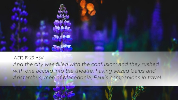 Acts 19:29 ASV Bible Verse Image