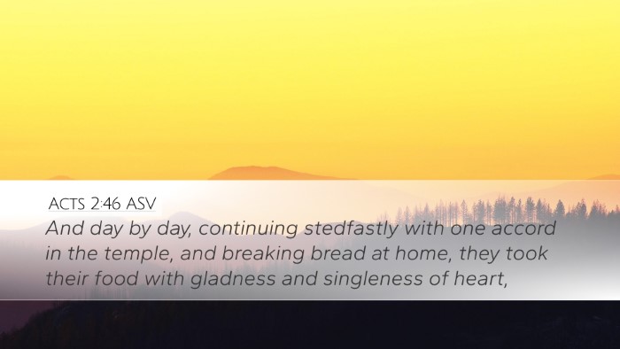 Acts 2:46 ASV Bible Verse Image
