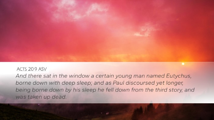 Acts 20:9 ASV Bible Verse Image