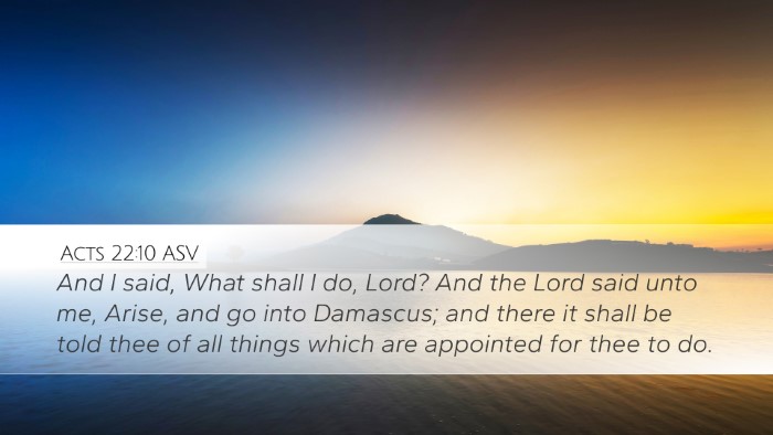 Acts 22:10 ASV Bible Verse Image