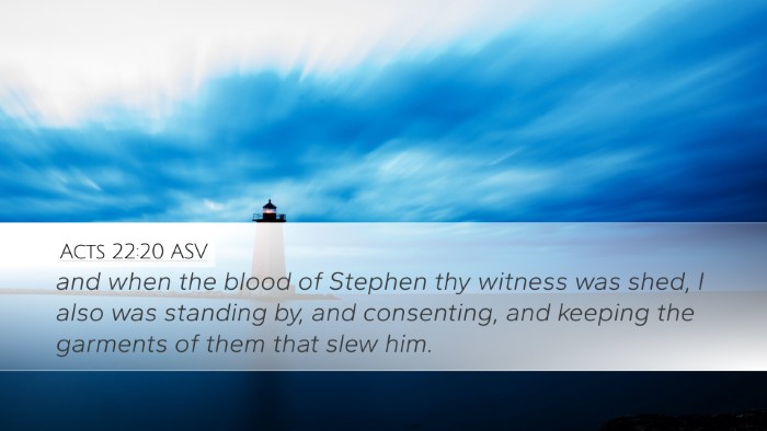 Acts 22:20 ASV Bible Verse Image