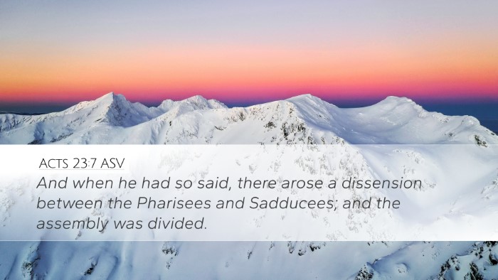 Acts 23:7 ASV Bible Verse Image