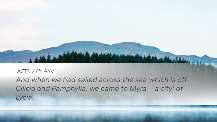 Acts 27:5 ASV Desktop Wallpaper - And when we had sailed across the sea which is - Desktop Bible Verse Wallpaper