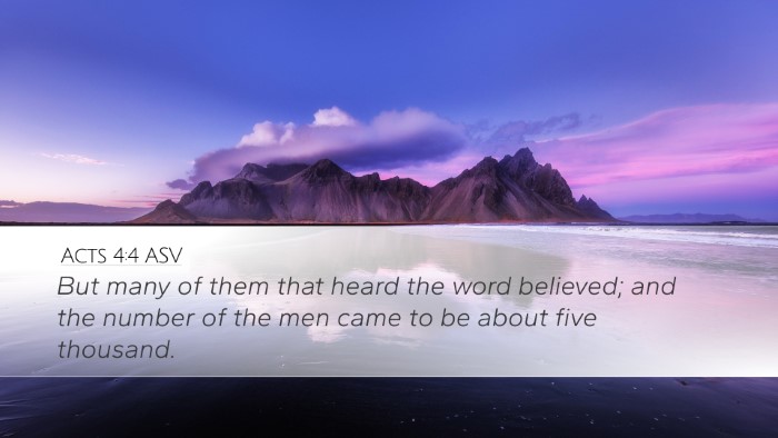 Acts 4:4 ASV Bible Verse Image
