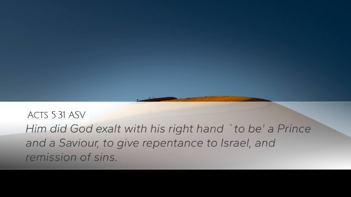 Acts 5:31 ASV Bible Verse Image