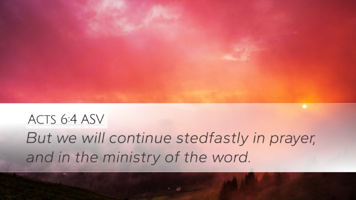Acts 6:4 ASV Bible Verse Image