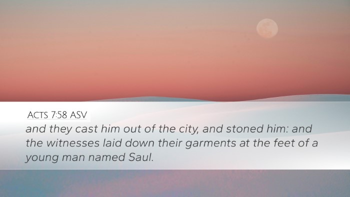 Acts 7:58 ASV Bible Verse Image