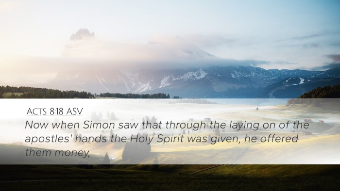Acts 8:18 ASV Bible Verse Image