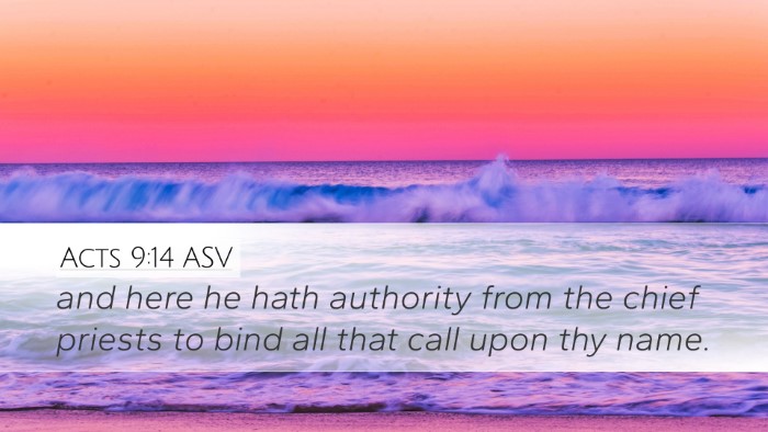 Acts 9:14 ASV Bible Verse Image