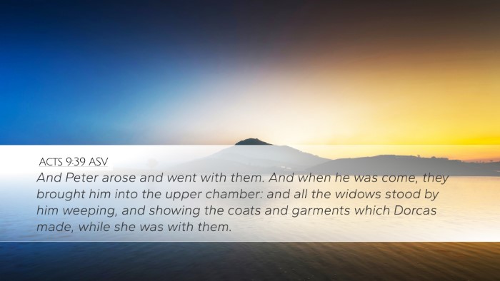 Acts 9:39 ASV Bible Verse Image