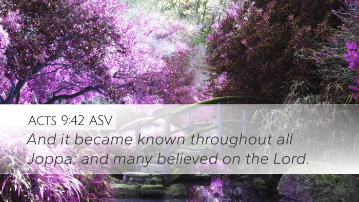 Acts 9:42 ASV Bible Verse Image