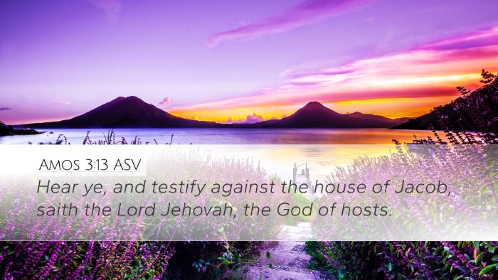 Amos 3:13 ASV Desktop Wallpaper - Hear ye, and testify against the house of Jacob, - Desktop Bible Verse Wallpaper