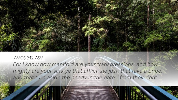 Amos 5:12 ASV Bible Verse Image