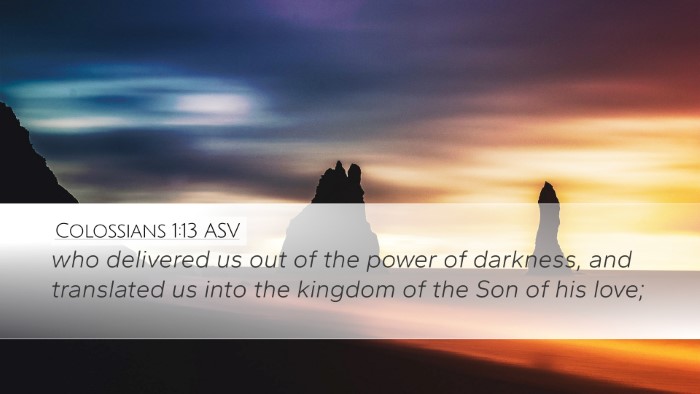 Colossians 1:13 ASV Bible Verse Image