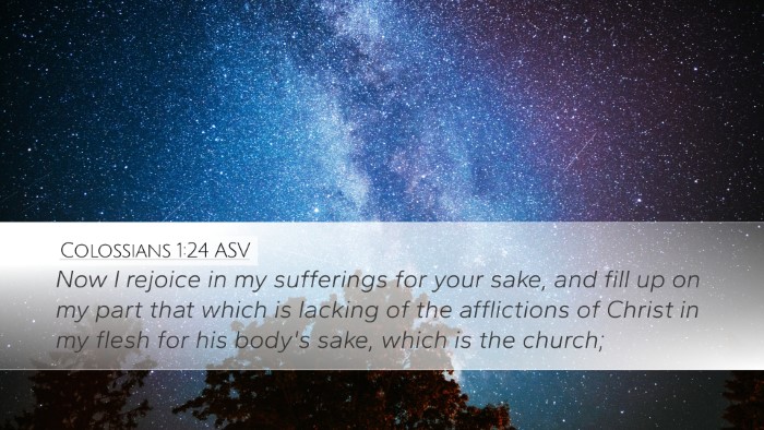 Colossians 1:24 ASV Bible Verse Image