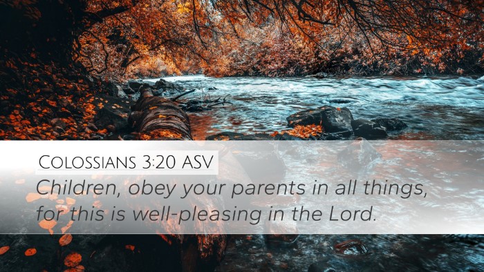 Colossians 3:20 ASV Bible Verse Image