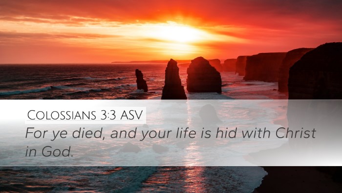 Colossians 3:3 ASV Bible Verse Image