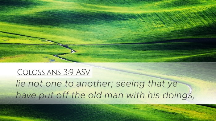 Colossians 3:9 ASV Bible Verse Image