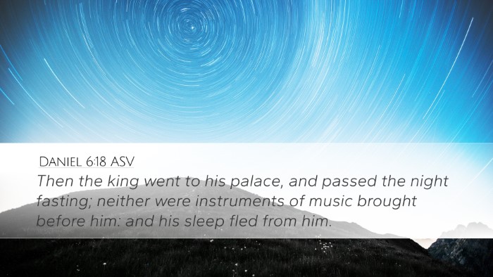 Daniel 6:18 ASV Bible Verse Image