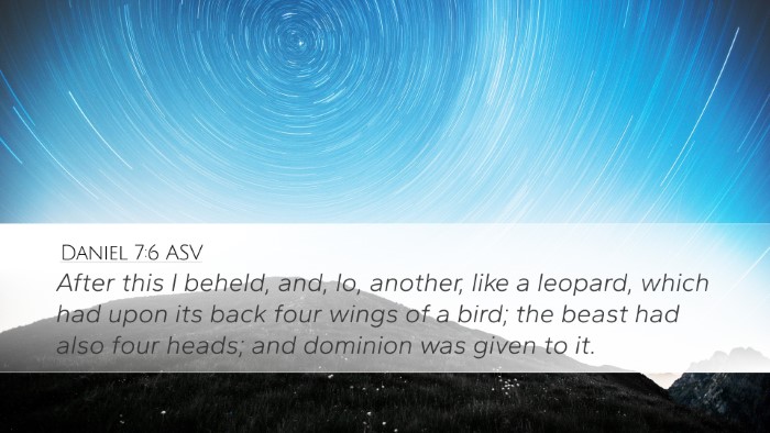 Daniel 7:6 ASV Bible Verse Image