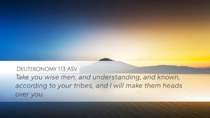 Deuteronomy 1:13 ASV Desktop Wallpaper - Take you wise men, and understanding, and known, - Desktop Bible Verse Wallpaper