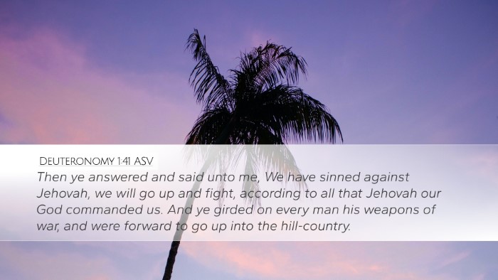 Deuteronomy 1:41 ASV Desktop Wallpaper - Then ye answered and said unto me, We have sinned - Desktop Bible Verse Wallpaper