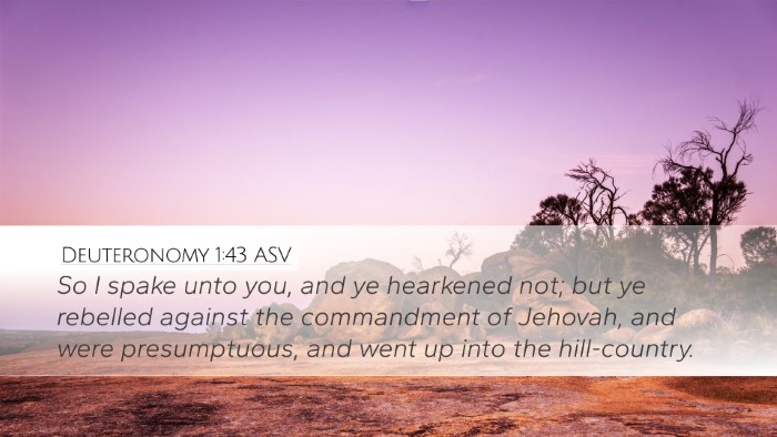 Deuteronomy 1:43 ASV Bible Verse Image