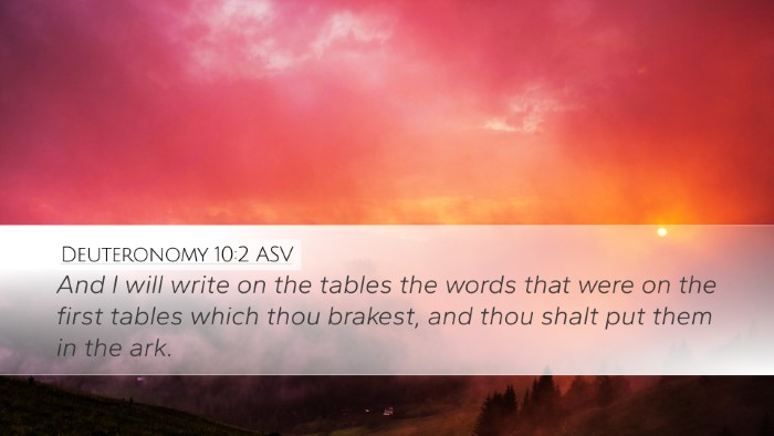 Deuteronomy 10:2 ASV Bible Verse Image