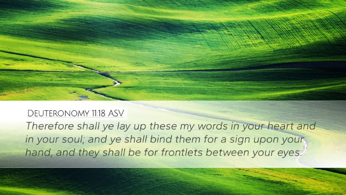 Deuteronomy 11:18 ASV Bible Verse Image