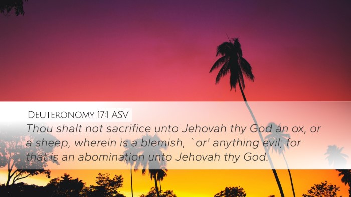 Deuteronomy 17:1 ASV Bible Verse Image