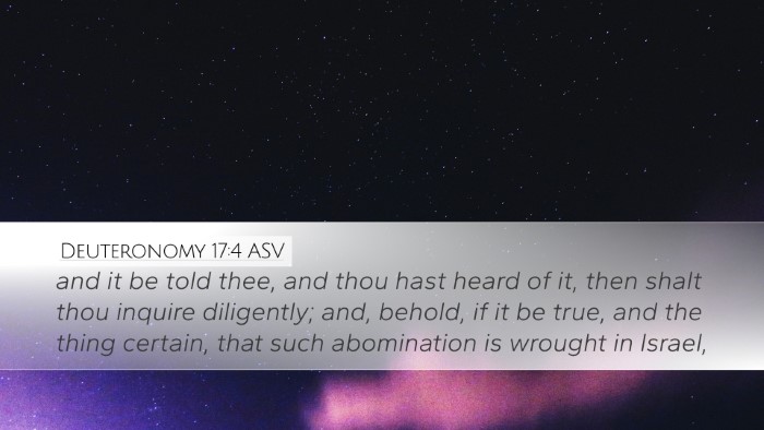 Deuteronomy 17:4 ASV Desktop Wallpaper - and it be told thee, and thou hast heard of it, - Desktop Bible Verse Wallpaper