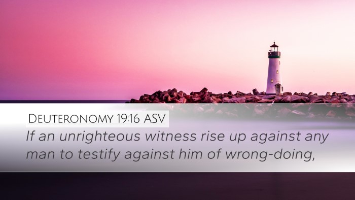 Deuteronomy 19:16 ASV Bible Verse Image
