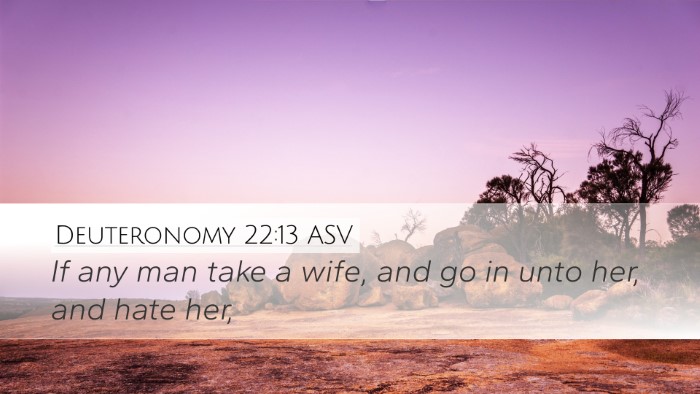 Deuteronomy 22:13 ASV Desktop Wallpaper - If any man take a wife, and go in unto her, and - Desktop Bible Verse Wallpaper