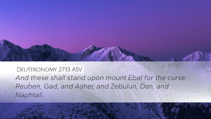 Deuteronomy 27:13 ASV Desktop Wallpaper - And these shall stand upon mount Ebal for the - Desktop Bible Verse Wallpaper