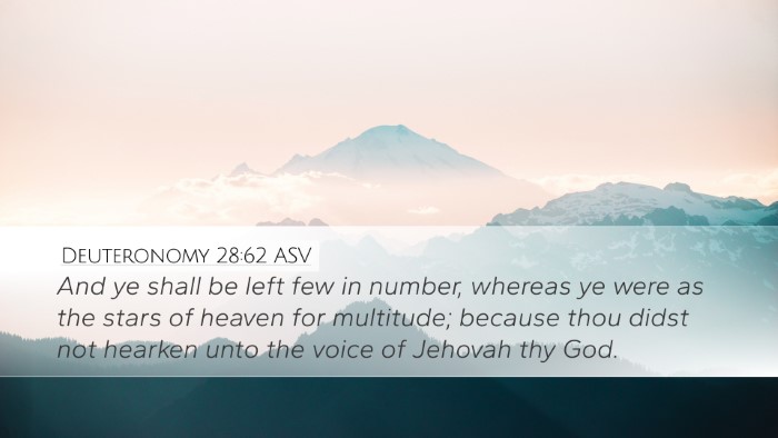 Deuteronomy 28:62 ASV Bible Verse Image