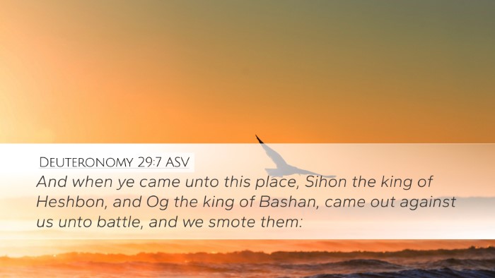 Deuteronomy 29:7 ASV Bible Verse Image