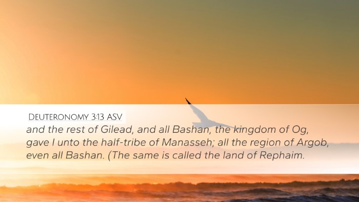 Deuteronomy 3:13 ASV Bible Verse Image