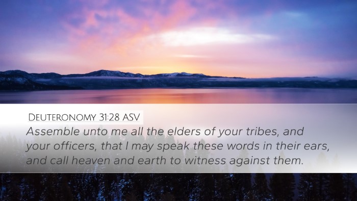 Deuteronomy 31:28 ASV Bible Verse Image